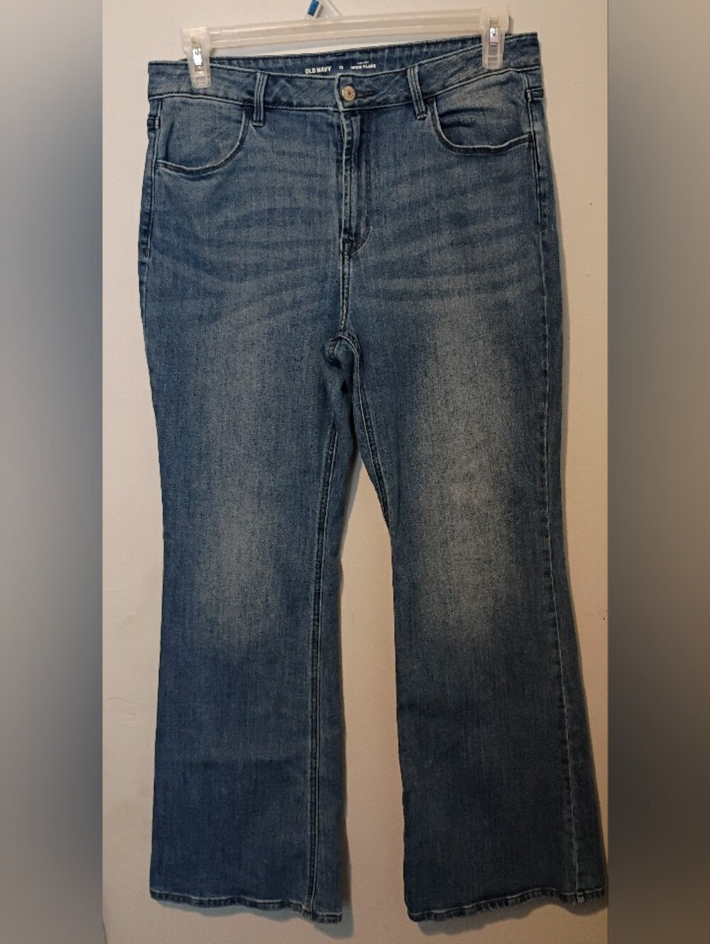 Old Navy Women's Medium Blue High Rise Flare Jeans